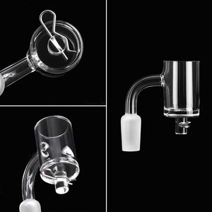 2mm Wall 25mmOD Flat Top Smoking Quartz Enail Banger With Metal Clip 10mm 14mm 18mm Male Female E Nails For Glass Water Bongs