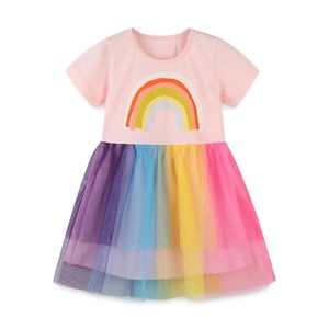 Dresses Dresses Skoki Letnie Party Girls Rainbow Fashion Tutu Baby Birthday Gift Cute Children Costume Princess Dress