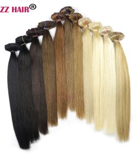 16-28 pollici 7 pezzi / set 140g Clip in / su 100% estensione dei capelli umani di Remy brasiliani Testa piena Diritto naturale