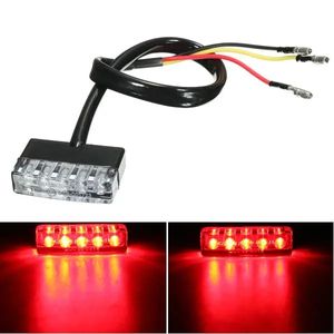 12 V 5 LED Arka Kuyruk Koşu Durdurma Fren Işık Kırmızı Lamba Motosiklet ATV Bisiklet