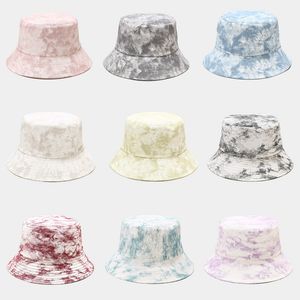 Krawat Dye Wiadro Kapelusz Mężczyźni Kobiety Składane Kapelusze Słońce Odwracalne Fisher Rybak Sunhat Płaski Top Basin Cap Summer Mens Visor Caps Dorośli Outdoor Beach Sunhats 2021 Chapeau