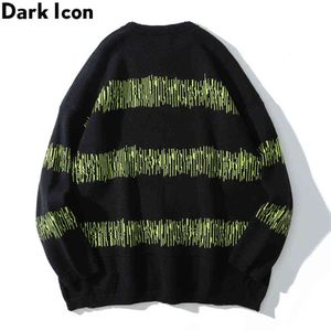 Letters Stripe Sweater Men Crew Neck Hipster Sweaters Knitwear Women Sweaters Man Clothing 210603