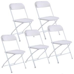US Stock New Plastic Folding Chairs Wedding Party Event Chair Commercial White 496