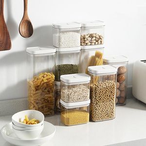 Storage Bottles & Jars 500/800/1300/1800ML Food Sealed ABS Plastic Dry Goods Kitchen Container Jar Set With Lid Grain Keep Fresh Box