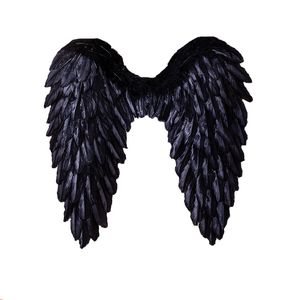 Women Girls Black White Angel Feather Wings Holiday Party Decoration Props Scene Layout Catwalk Demon Devil Wing Show