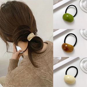 Woman Round Wood Elastic Hairband Simple Hair Ties Rubber Band Women Hair Accessories Ring Ornaments Scrunchies