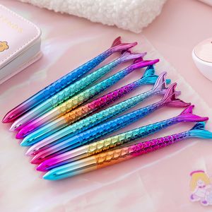 Mode kawaii färgglada sjöjungfrun pennor student skrivande present novelty sjöjungfru Ballpoint penna brevpapper skolkontor levererar DH9000