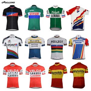 Multi Styles New Retro Team Cycling Jersey Personalizzata Road Mountain Race Top Classica OROLLING H1020