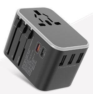 Caricabatterie doppio tipo C PD QC USB Adattatore per caricabatterie da parete tutto in uno con prese universali per adattatori di alimentazione da viaggio con spina EU US UK AU