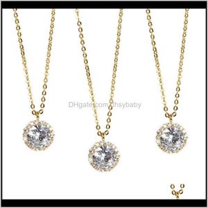 Anhänger Kristall Diamant Halskette Modistische Frauen Luxus 18K Gold plattiert Anhänger Halsketten Frau Street Party Clavi