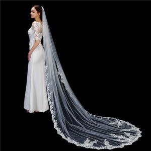 Véu de 3 metros de casamento longo Véu 2021 Nova Chegada Catedral Lace Veil Marfim Nuporas Veils Veu De Noiva Accesorios Para Boda X0726