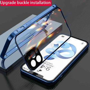 Metal 360 Cases 11 Pro max fibbia installazione Glass x xr case funda Bumper luxury coque phone cover