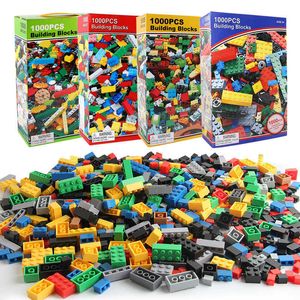 1000PCS DIY Building Blocks Figures Educational Creative Compatible With Brands Bricks Toys for Children Kids Birthday Gift Q0624