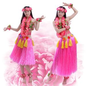 Kıyafet Bilekliği toptan satış-Parti Favor Kadınlar Hawaii Plaj Tatil Fantezi Elbise Topu Performans Kostüm Dekorasyon Sahne Garland Kafa Bileklik Sutyen Çim Etek
