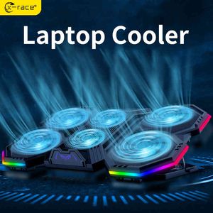 X-Race Notebook Radiator Air Laptop Stativ med 6 fans Datorkylare Fan Base Mute Lämplig 12-21 INCHE COOLING PAD