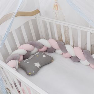 100cmBaby Bumper Bed Braid Knot Pillow Cushion for Infant Kids Crib Protector Cot Room Decor Anti-collision 211025