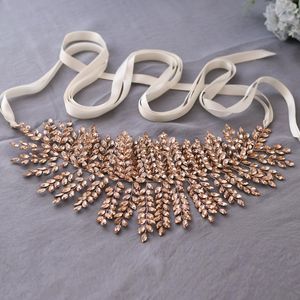 Wedding Sashes TRiXY SH238-P Skin Pink Rhinestone Belts For Bridal Dress Belt Crystal Sash Women Waist