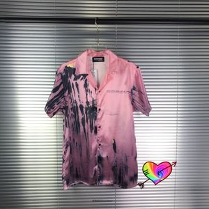 Camisas de tinta casual Splash homens mulheres de alta qualidade estilo sujo verão primavera blusa sedosa 1: 1 etiqueta de etiqueta