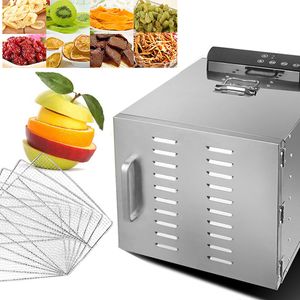 400W 6 camadas secador de frutas alimentos desidratador doméstico vegetal erva máquina de secagem de carne de aço inoxidável lanches desidratação