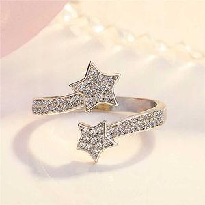 Damskie pierścienie Kryształowa Biżuteria Flash Diament Zestaw Cyrkon Kobiet Węża Pierścień Kreatywny Klaster Kluderka dla kobiet