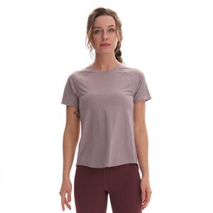 Yoga toppar kort t-shirt löpande fitness fuktabsorption sport skjorta avslappnad all-match gym kläder kvinnor tees