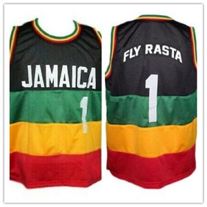 Team Jamaica Fly Rasta #1 Retro Basketball Jersey Stitched Custom Any Number Name jerseys