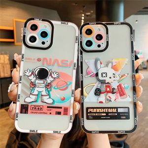 Für iPhone 13 Pro Max Hüllen Cover 12 12Pro 12mini SE2020 11 11Pro Mini X XS XR 6 6S 7 8 Plus Handyhülle Silikon schützen transparent bemalt Cartoon Präzise Lochposition