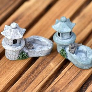 4 * 5cm Micro Landscape Ornaments Dekorativa Objekt Suckulenta Växter Dekorationer Docka Inredning Artiklar Moss Pool Tower 1 1CJ Y2