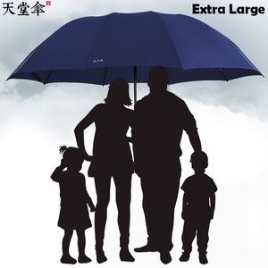 130cm Big Umbrella extra-large and reinforced 3 Floding women UV clear umbrella 10 skeleton sun umbrella Chinese famous brand 210401
