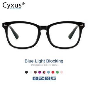 Cyxus Mavi Işık Blokaj Bilgisayar Gözlük Anti UV Yorgunluk Baş Ağrısı Gözlükler Temizle Lens Oyun Gözlük Erkek Kadınlar için 8082