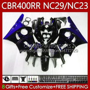 Bodywork For HONDA Fairings CBR400RR NC29 88-99 66No.12 NC23 blk CBR 400RR 400 RR C CC 1988 1989 1990 1991 1992 1993 400CC CBR400 RR 94 95 96 97 98 99 OEM Bodys blue flames