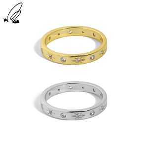S'STEEL Sterling Silver 925 Korean Simple Design Micro Zircon Star Rings Gifts For Women Trend Fine Accessories Jewellery 211217