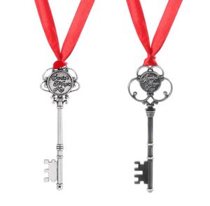 Santas Magic Key Claus Keychain Shaped Christmas Ornaments Decorations Halloween Snowflake Ribbon Wand Gifts xmas Pendant SN2975