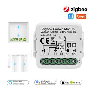 Tuya ZigBee 3.0 Smart Life Curtain Switch Module for Roller Shutter Blind Motor by Alexa Google Home App Control DIY Tool