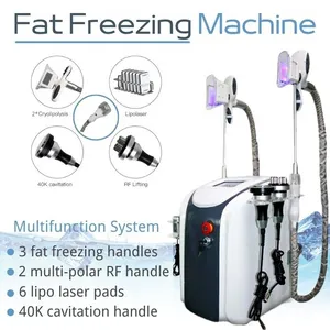 5in1 Fat Freezing Machine Midje Slimming Cavitation RF Reduction Lipo Laser 2 Heads Can Work Together