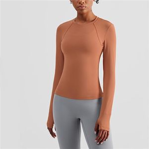 Yoga Outfit Squisita camicia a maniche lunghe da donna Autunno Inverno Naked Feel Slim Top per l'allenamento Camiseta Mujer Manga Larga