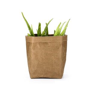 2021 Kraft Kağıt Torbaları Tesisi Standı Yıkanabilir Çiçek Ekici Etli Pot Kapalı Bitkiler Tutucu Ev Mutfak Sepeti Kağıt Torbaları