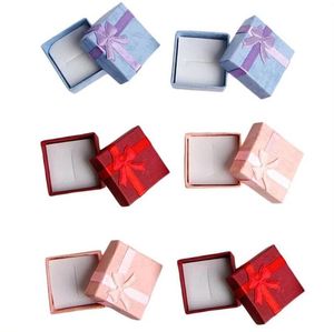 Smycken Förvaring Papper Box Multi Färger Ring Örhängen Förpackning Presentkartong för Anniversaries Födelsedagsgåvor Paket