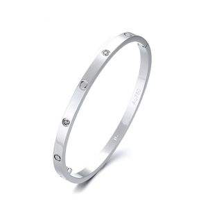 4mm thin silver bracelets Bangles For Women Men 316L Titanium Steel Gold Screwdriver Bracelets lovers Bracelet with bag 16-19cm