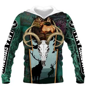 2021 Vår och höst Hooded 3D Sika Deer Print Hoodies Män Spots Oversized Hoodie Sweatshirt Harajuku Streetwear Pullover Topps H1206