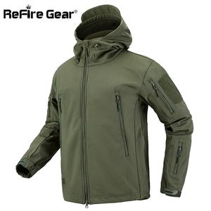 Refire redskap kamouflage militär jacka män vattentät mjuka skal taktiska amerikanska armékläder vinter fleece coat windbreaker 211126