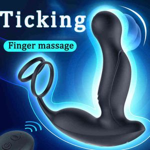 Nxy Vibrators Беспроводной пульт дистанционного управления Tickling Prostate Massager для мужчин Анальный F Spot Plug с кольцом Bold Plugs Seal Vibrator Gay Sex Toys 1125