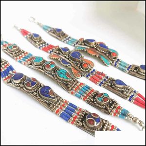 Link, Chain Bracelets Jewelry Indian Copper Inlay Colorf Stone Clasp Mti Designs Bb-475 210619 Drop Delivery 2021 E08Du