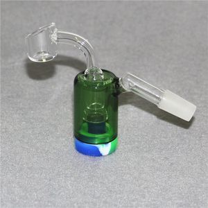 Nargile 45 90 Derece Cam Geri Kazandırıcı Kül Alıcı El Yapımı 4mm Kuvars Banger Çivi ve Dab Rigs Bong için 5 ml Silikon Kaplar