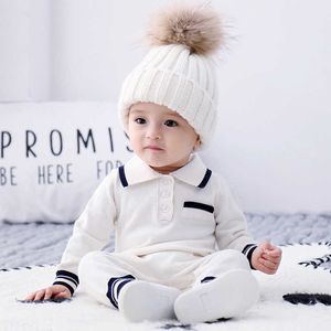 Baby Boys Knitted Romper Newborn Infant Cotton Coveralls Spanish Kids Long Sleeve Jumpsuit Fashion Toddler Baby Clothes Outfits G1023