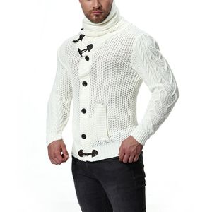 패션 두꺼운 스웨터 카디건 코트 슬림 피트 점퍼 니트 지퍼 따뜻한 겨울 비즈니스 스타일 남성 옷
