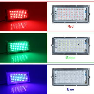 50W 100W светодиодный прожектор 110V 220V наружный модуль наводнения легкий прожектор белый / теплый белый RGB IP66 водонепроницаемый 1 шт.