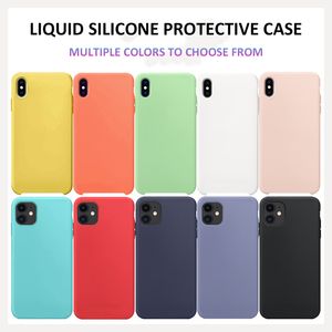 Caso de telefone de silicone líquido para Samsung A10S A20S A01 A11 para IP x XS XR 7 8 6 6 6 PLUS 11 Pro Max SE 2020 Capa Capa Protetora Completa