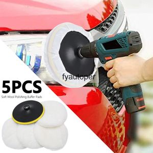 5PCS 7inch 180mm Soft Wool Car Detailing Polishing Buffer Polisher Bonnet Pad with Loop