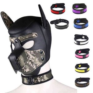 NXY Vuxna leksaker Sex BDSM Bondage Rollspel Hundhuvud Mask Slav Fetisch Full Head Restraint Neck Collar SM för par 1207